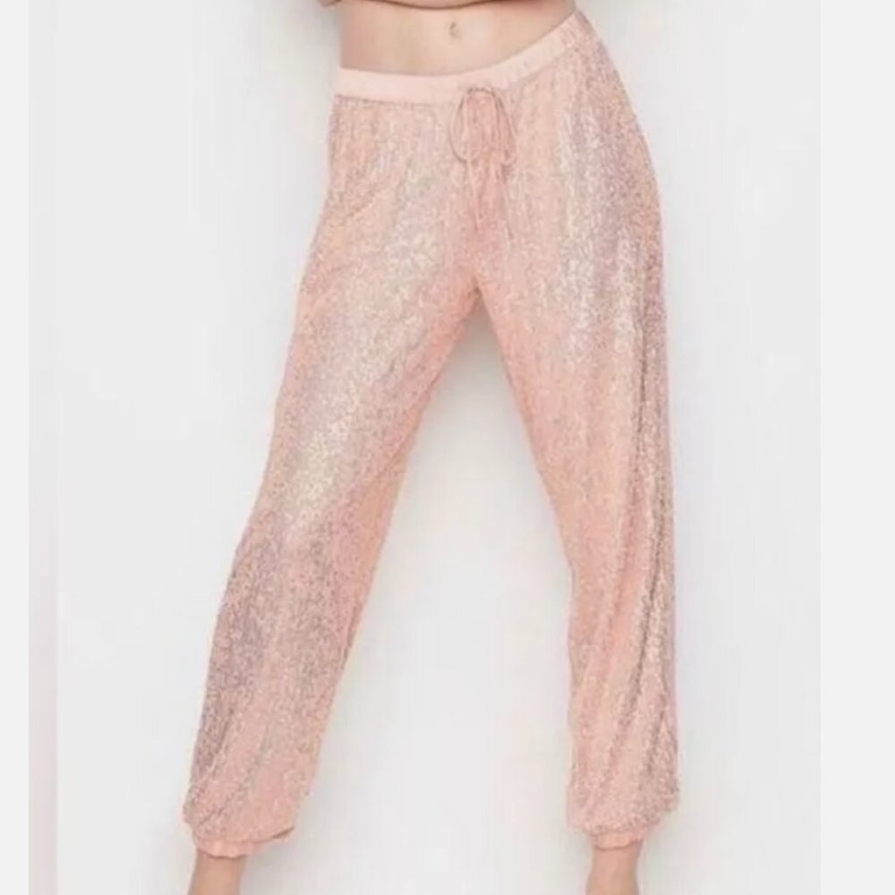 NWT: Victoria's Secret Bling Sequin Lounge Jogger Pajama Pants - Size Medium
